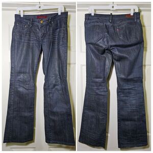 Levi's Demi Boot 508 Jeans Dark Wash Size 8S W29 Cotton Whiskering Distressed